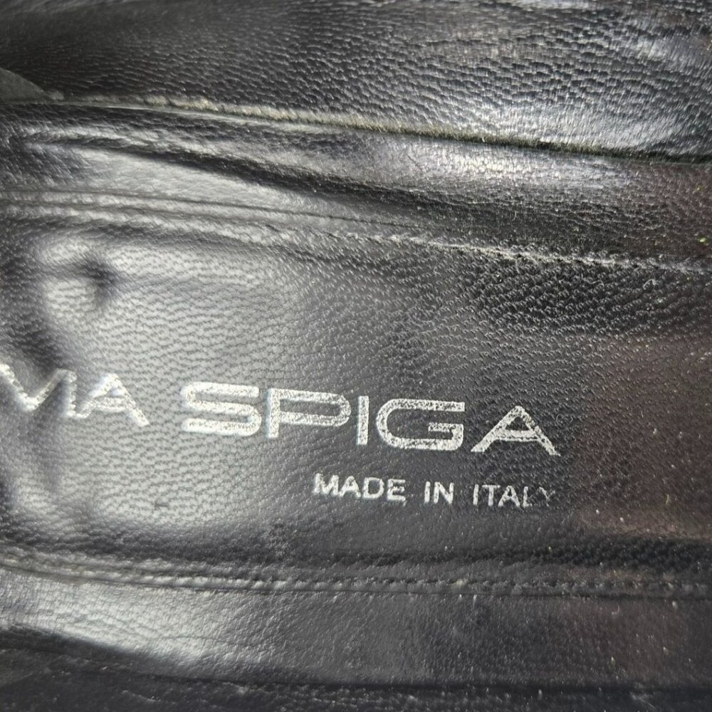 VTG Via Spiga 7.5 Black White Leather Peep-Toe Mary Jane Oxford Heels Lady*Read - Picture 5 of 15
